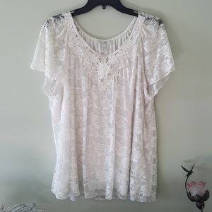 White lacey top